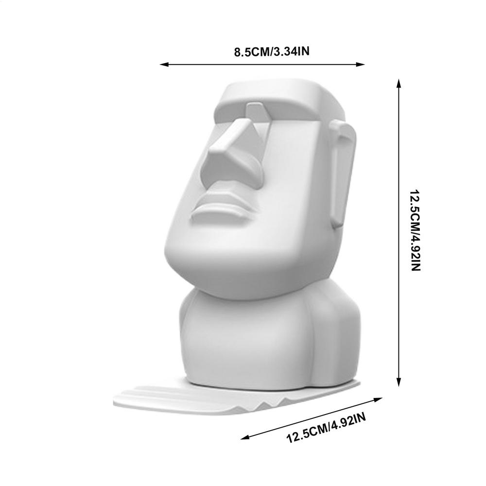 3in1 Creative Phone Holder Glasses Holder Desk Decoration Unique Resin Moai Statue Gift for Birthday Christmas Home Decor