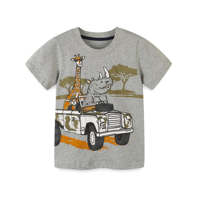 Little Maven 2026 Summer New Cute Kids Clothes Toddler Boys Tees Cartoon Animals T Shirts Children's Clothing