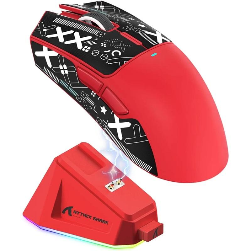 ATTACK SHARK X11 PixArt PAW3311 Mouse Wireless cu Trei Moduri pentru Jucători Stație de Încărcare Senzor de Gaming, Mouse Wireless BT/2.4G