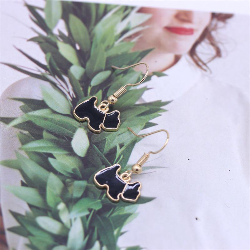 Adorable Alloy Puppy Pendant Earrings - Fashionable and Versatile Accessories