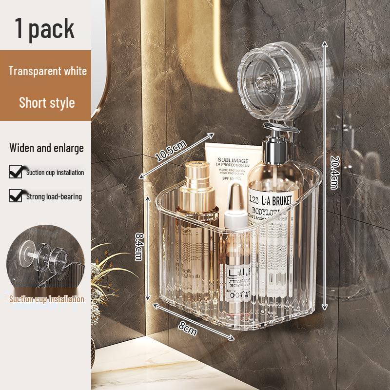 Wall-Mounted Kitchen & Bathroom Suction Cup Storage Basket