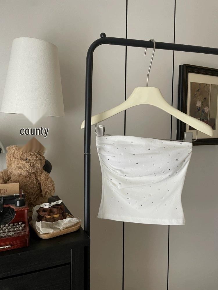 Hot Rhinestone Bodycon Bandeau Tank - Women's Summer Innerwear & Outerwear