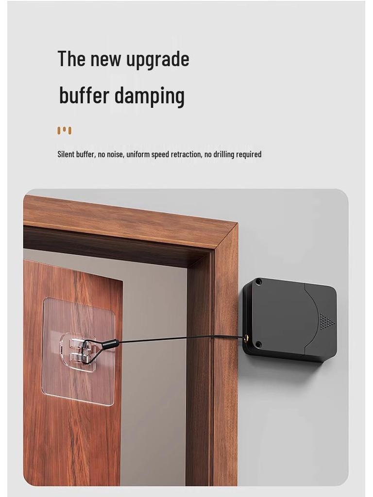 Silent Automatic Door Closer with Pull Rope for Sliding Doors 