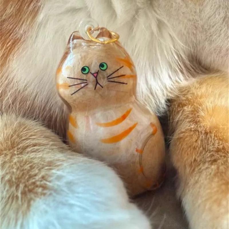 Cat Keychain Pendant Backpack Cat Dog Hair Storage Box Hanging Cat Bag Hanging Pet Hair Grooming Souvenirs Home Display Ornament