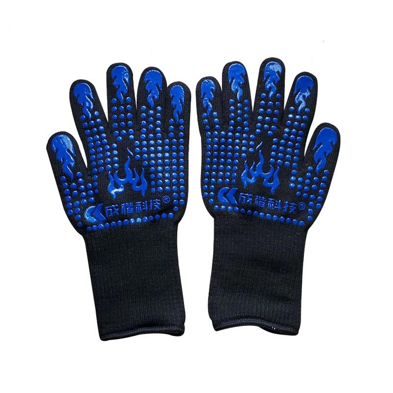 High Temperature Silicone Gloves Heat Resistant Up To 500℃ Non Slip Fireproof Insulated Oven Cooking BBQ Gloves