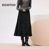 EICHITOO Women's Velvet Textured Pleated Midi Skirt
