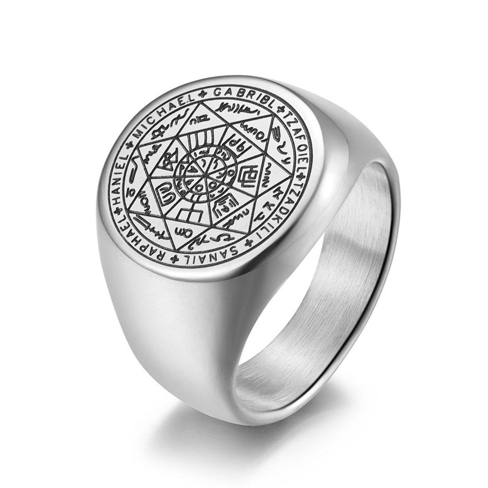

Винтажное Мужское Кольцо из Титановой Стали с Семиконечной Звездой Мистическая Звезда Модное Кольцо Ювелирное Изделие 7 серебряный