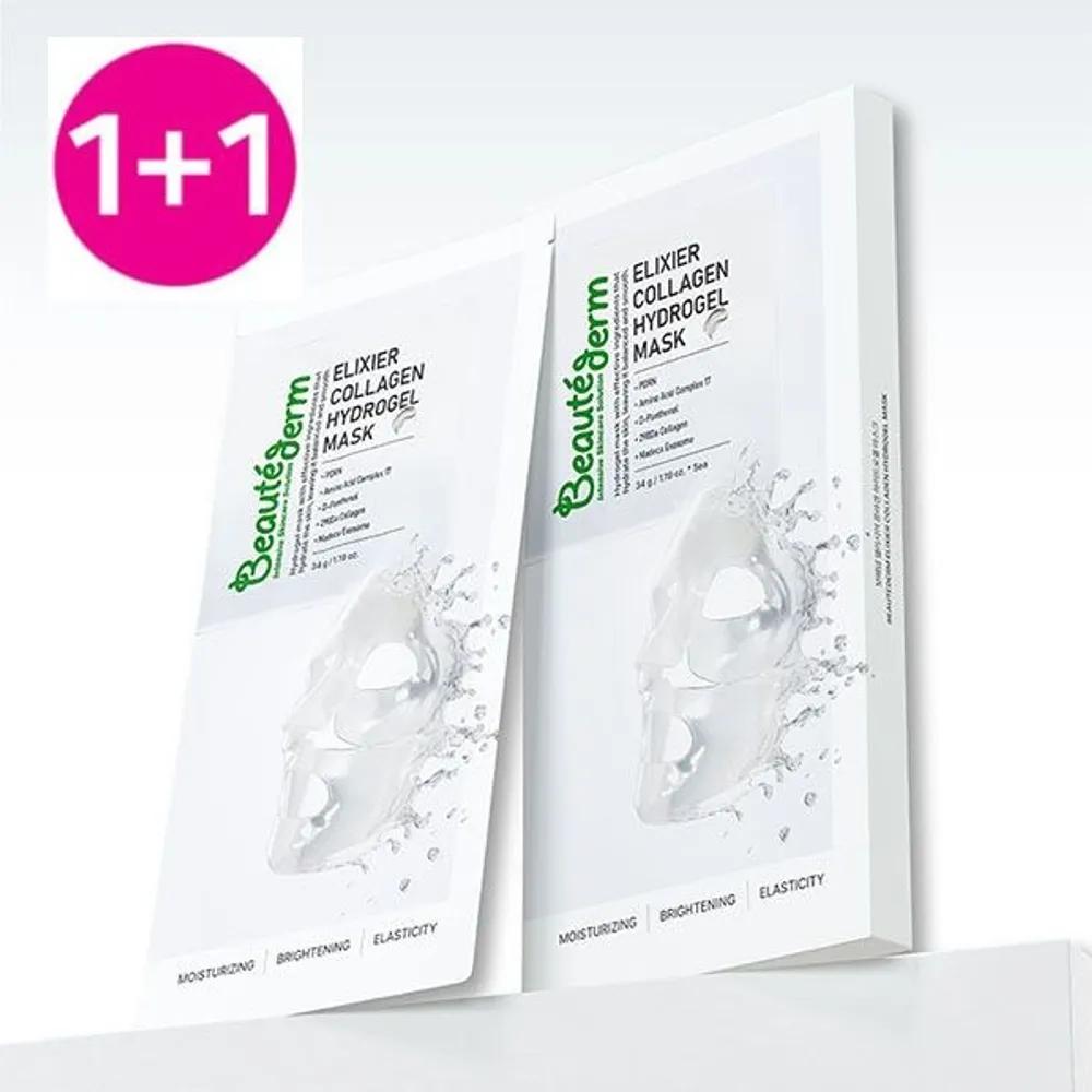 

[1+1] BEAUTEDERM Collagen Hydrogel Mask Pack (5 Sheets) Hydration, Whitening, Soothing, Moisturizing, Elasticity