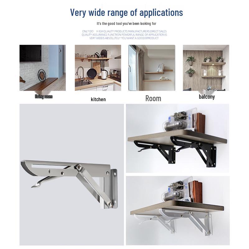 Stainless Steel K-Type Folding Triangular Wall-Mounted Shelf Bracket