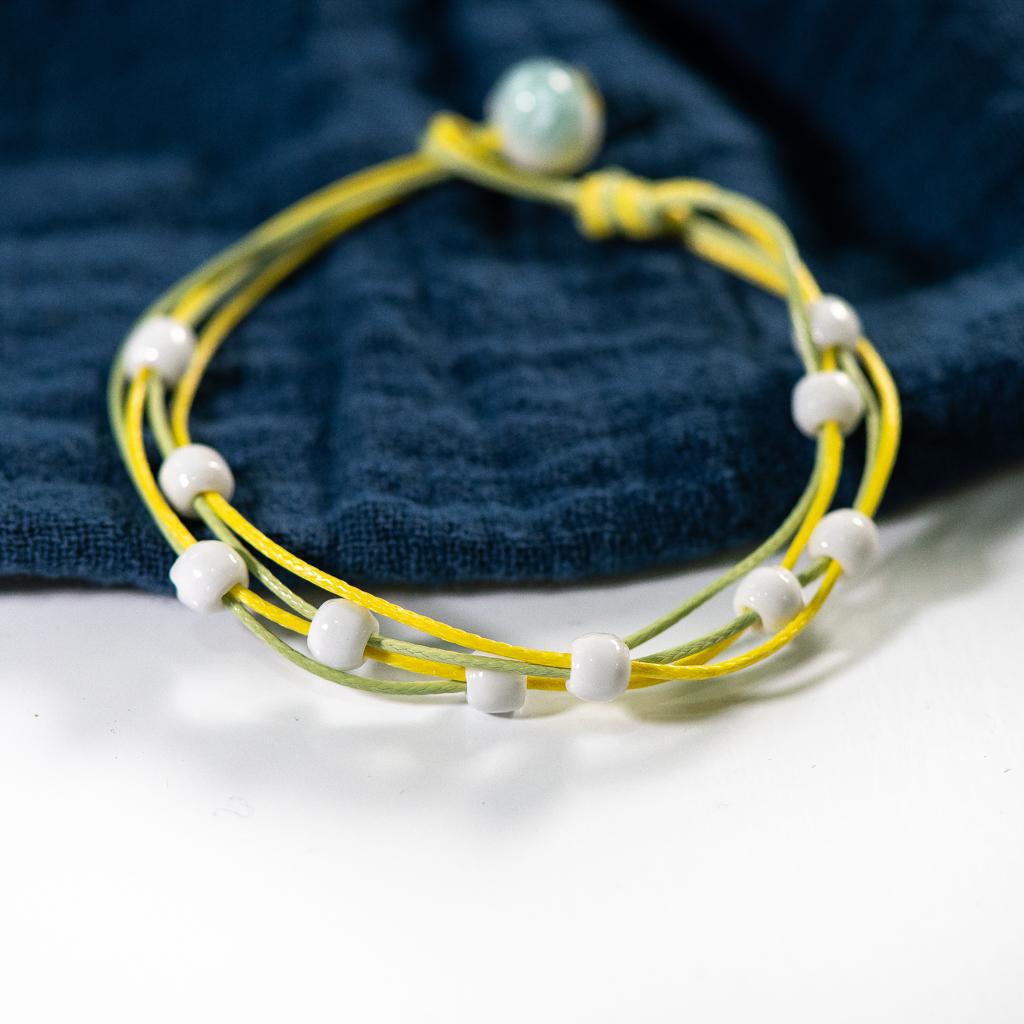 Love stone women's ceramic bracelet Female hand-woven couple small jewelry #5347
