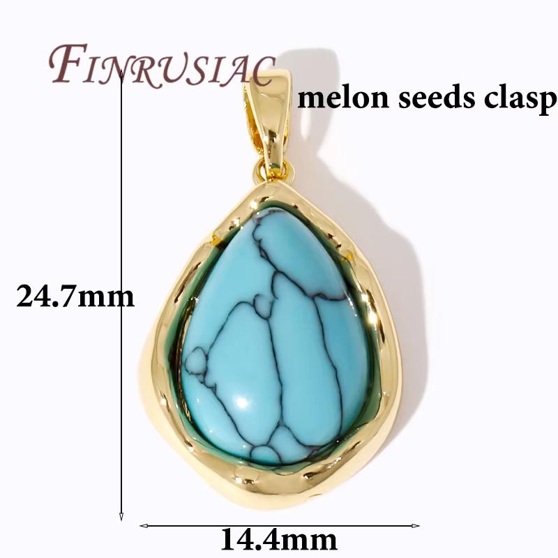 18K Real Gold Plated Natural Stone Charms For Jewelry Making,Pendants For Necklaces Making Accessories,DIY Jewelry Findings