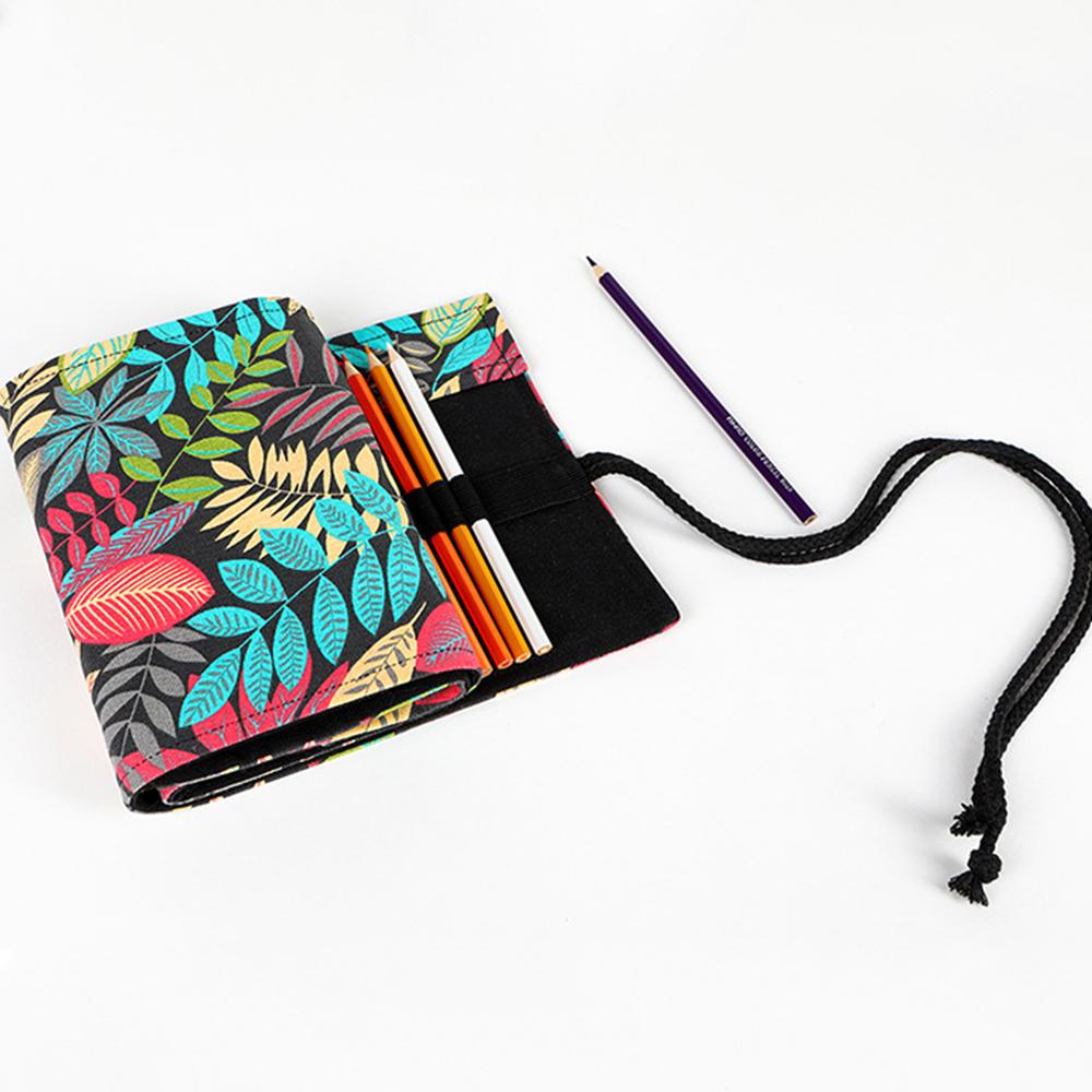 12/24/36/48/72 Hål Färgglad tyg Pennfodral Brevpapper Kosmetisk penna förvaringsväska Pennrulle Skolmaterial