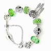 1pcs Bracelet For Men And Women Vintage Style Flowers Tree Of Life Feather Tassel Crystal Green System Beads Jewelry