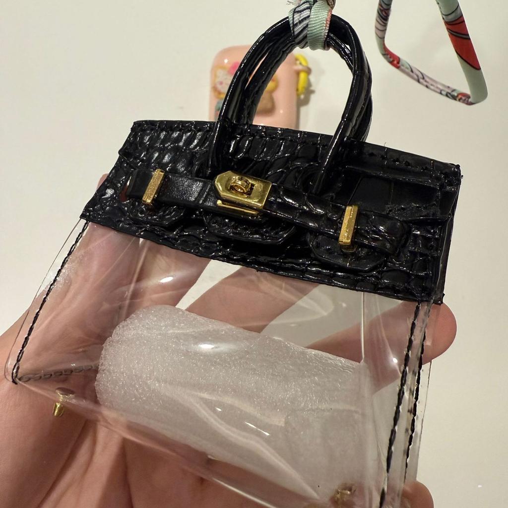 Internet-Prominente Damen Auto Schlüssel Tasche Mini Transparente Tasche Anhänger Exquisit Hochwertige Kopfhörer Tasche Roter Umschlag Auto Anhänger