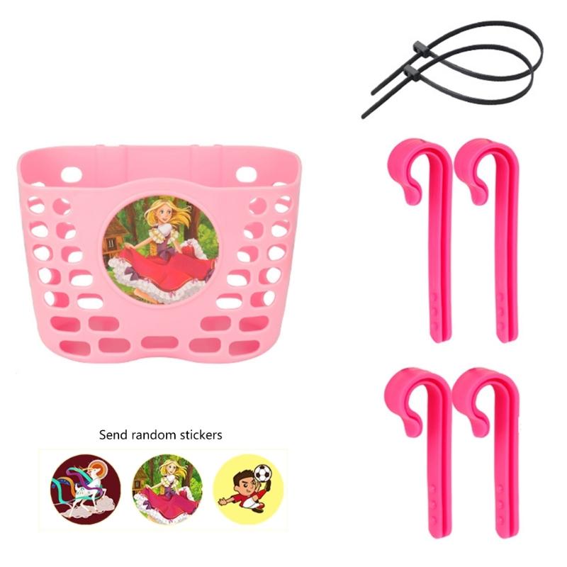 Front Handlebars Basket Waterproofs Childrens Bicycles Basket Plastic Tricycles Basket for School, Outdoor, Cyclings