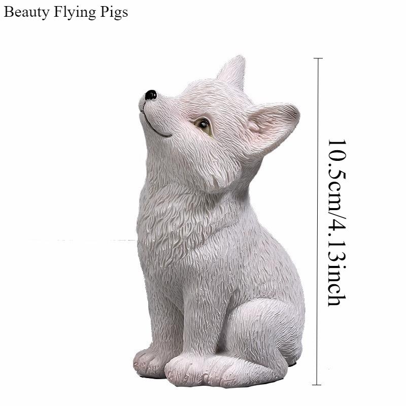 

Resin Nine Tailed Fox Ornament Small Fox Sculpture Ornament Resin Animal Handicrafts Home Decoration Fox Desktop Decor