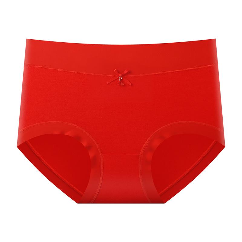Women's Soft Modal Mid-Waist Seamless Briefs - Good Luck Red Wedding Underwear