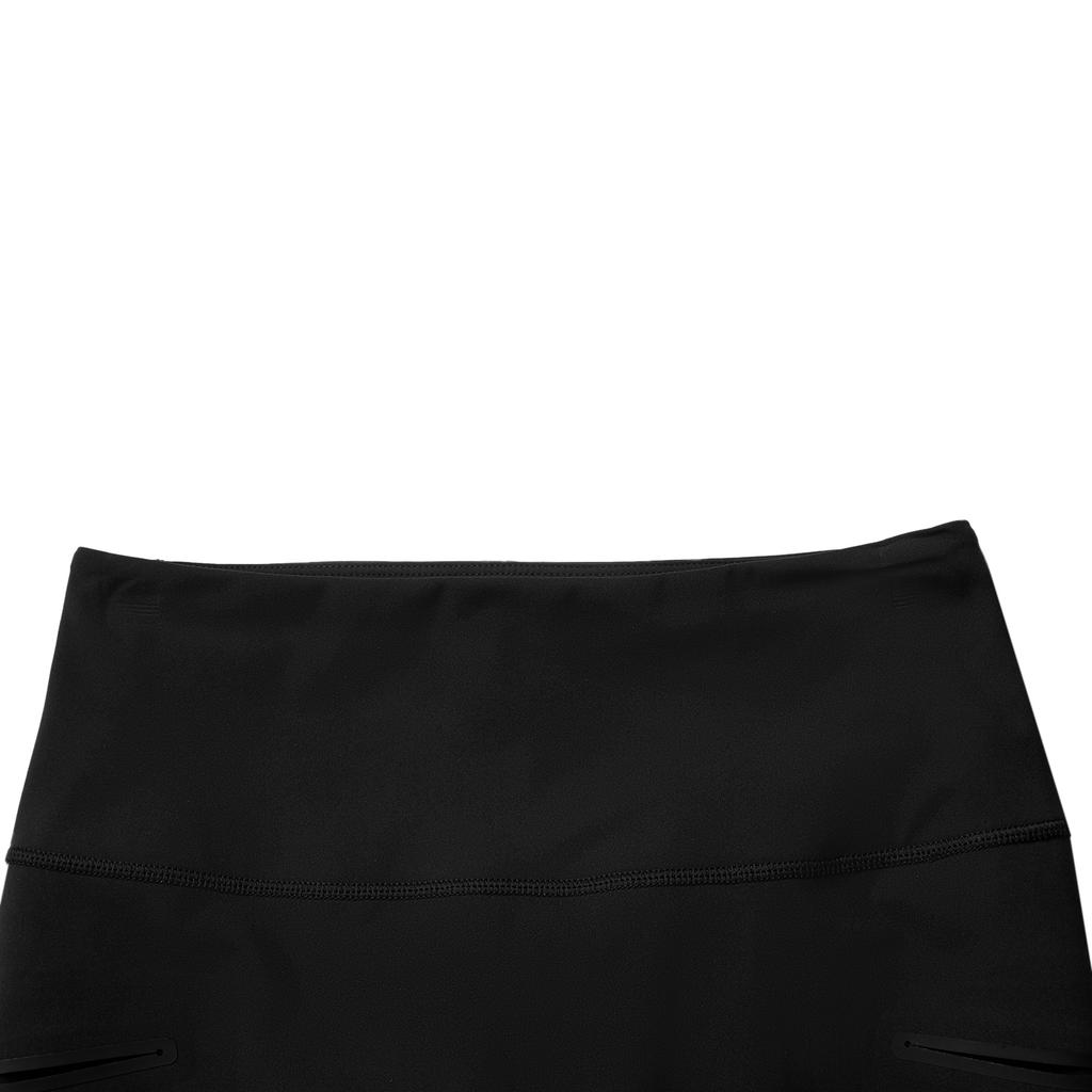 Li Ning Running Series Slim Fit Logo Elastic Mid Waist Sports Shorts Women Shorts Black AUSV006-1