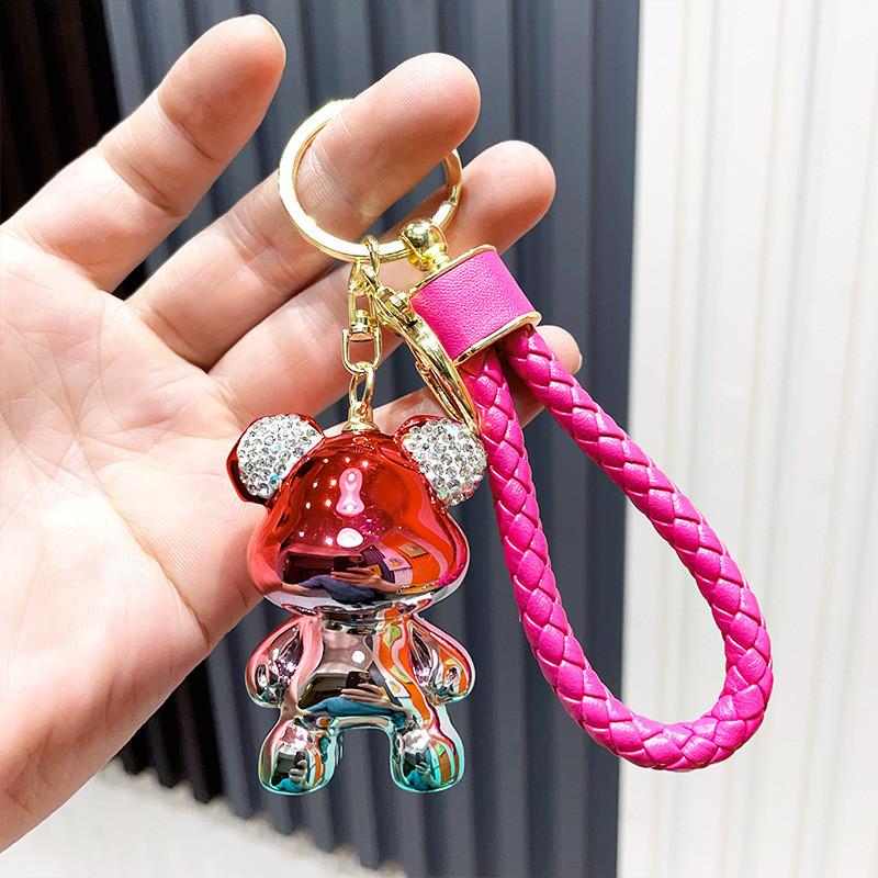 

Брелок-мишка из блестящей смолы, очаровательный мультяшный дизайн со стразами для подарка красный