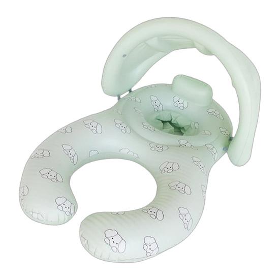 Float Together Baby Seat with Canopy Inflatable Infant Pool Float, Soft Leg Cradles & Headrest Non-Toxic Phthalate-Free PVC
