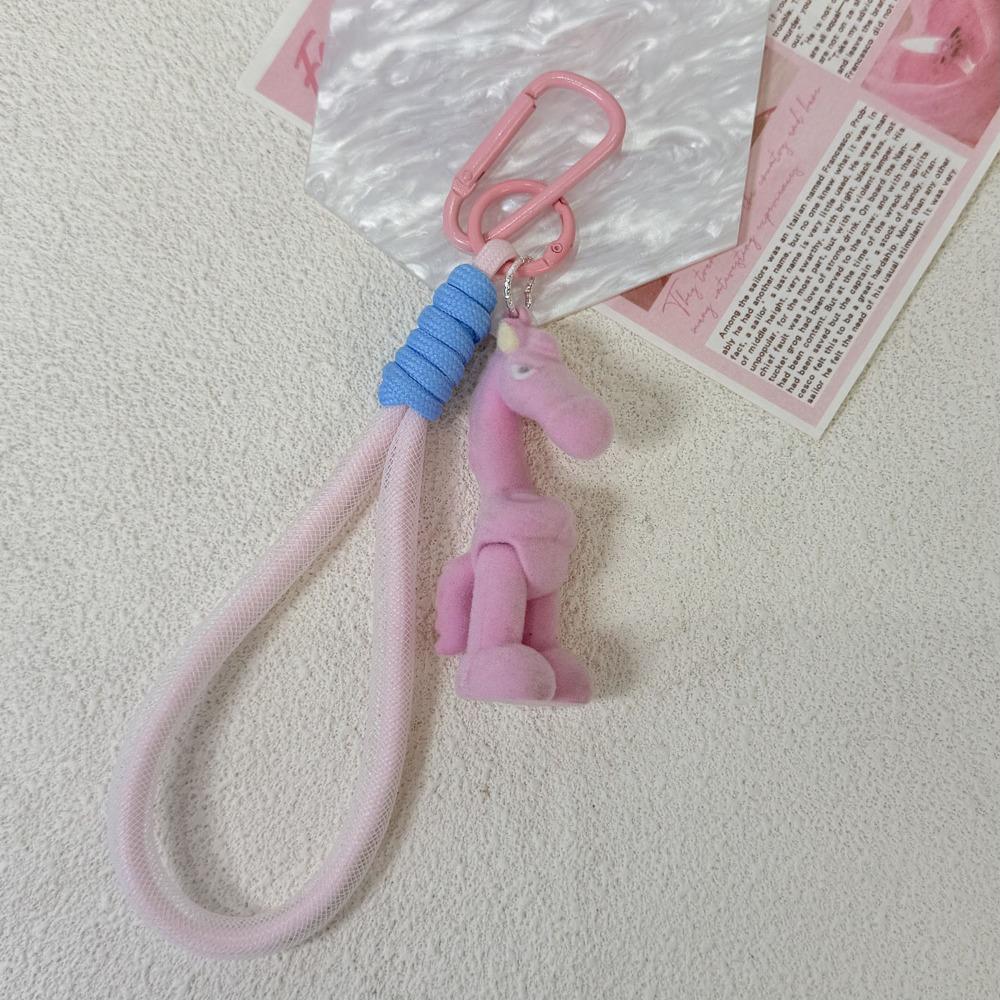 Funny Flocked Horse Keychain Cartoon 2026 Horse Mascot Pony Key Chain Horse Bag Pendant