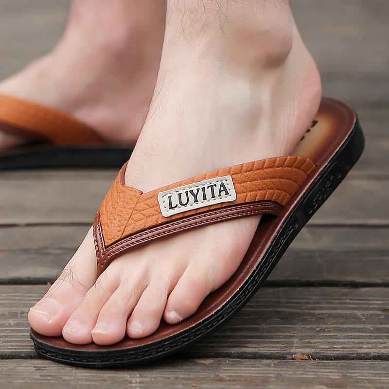 

Мужские нескользящие резиновые шлепанцы с перемычкой для пальцев: Трендовые, износостойкие пляжные шлепанцы 42