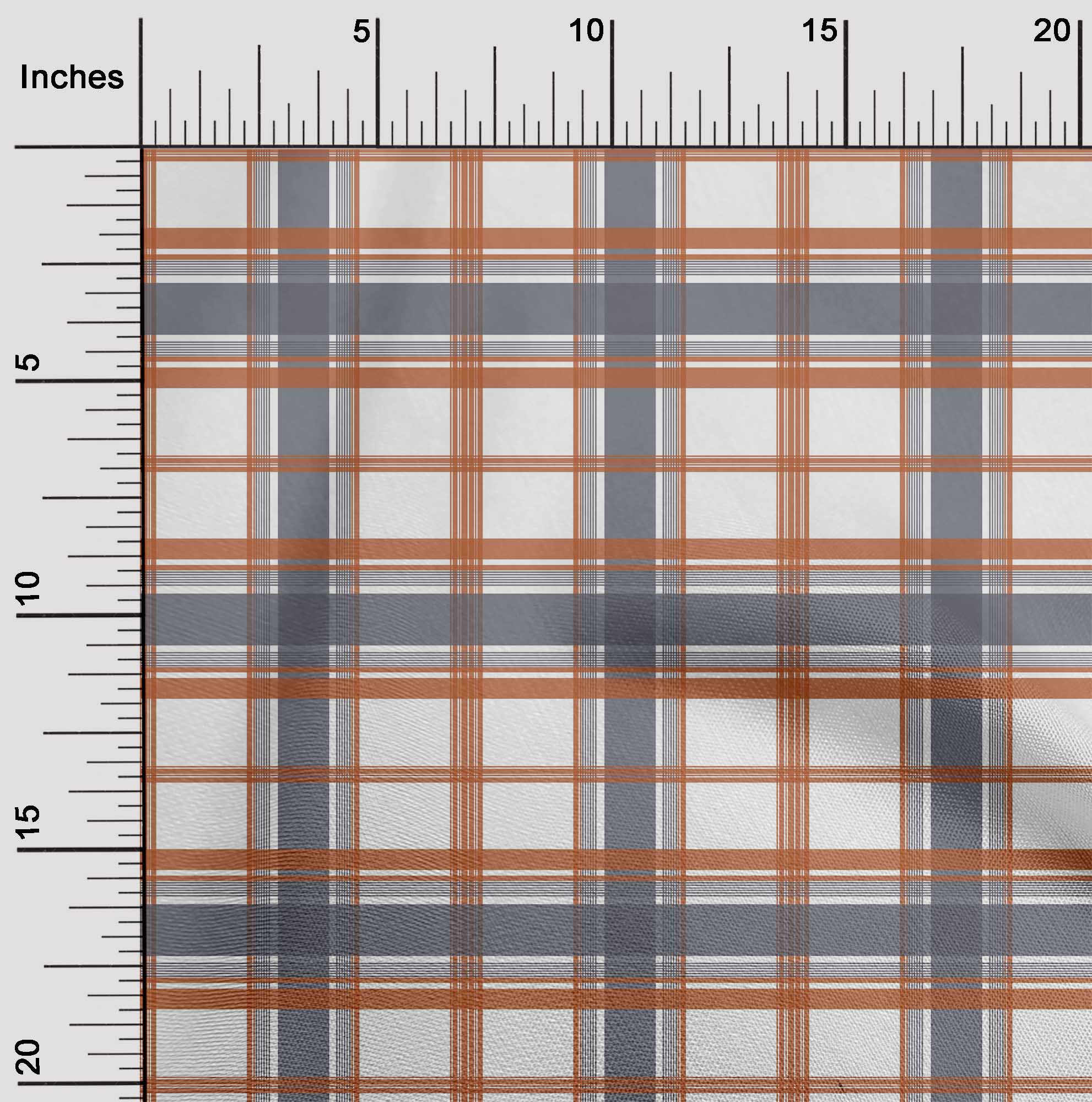 

oneOone Cotton Flex Dark Peach Orange Fabric Madras Check Craft Projects Decor Fabric Printed By The Yard 40 Inch 42 Inch Wide - Viscose Chiffon білий