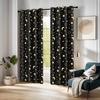 1Pc Modern 100% Blackout Curtain Grommet Top   Big Star And Moon Pattern Window Curtains For Living Room Bedroom   Home Decor