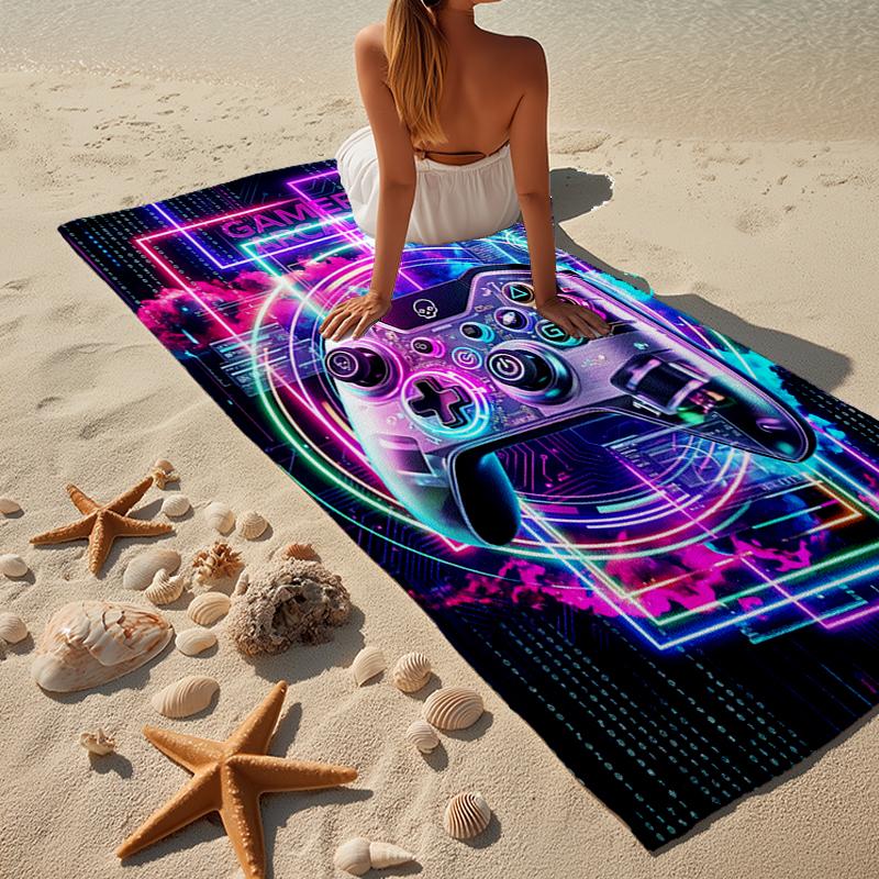 Buntes Gaming-Abenteuer Strandtuch, Superweiche Mikrofaser, Geschenk für Sie/Ihn, Geburtstag, für Pool, Strand, Reisen, Heimdekoration Fan-Geschenke