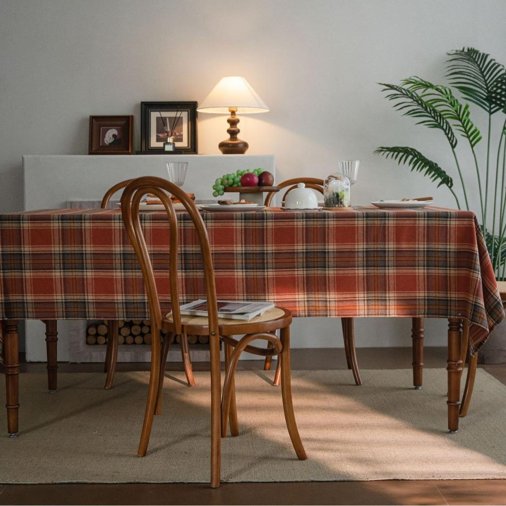 Rectangular Dust-Proof Tablecloth Color Woven Yellow Checkered Thanksgiving Tablecloth Household Decoration Tablecloth