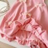 Children's Set Summer Korean Girls' Bow Sleeveless Vest+shorts Casual Dress