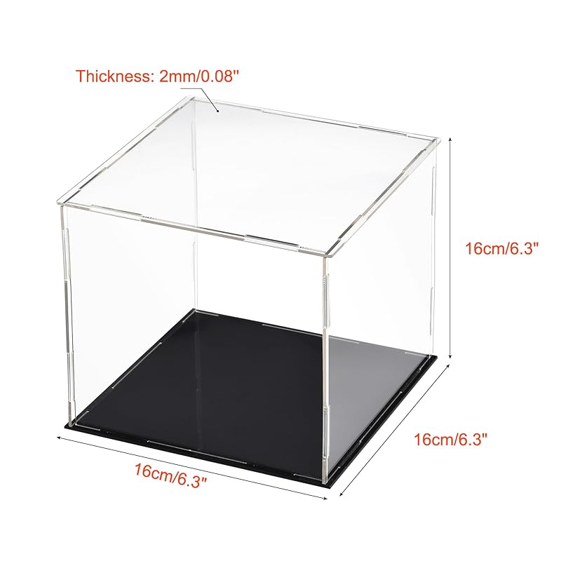 Edinstry Acrylic Case Acrylic Box Figure Case Display Case Collection Case Storage Box Exhibition Dustproof Showcase Height 15cm Transparent 15x15cm
