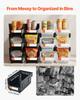 Plastic Stackable Storage Bins, 37.7 X 21.5 X 18 Cm (12 Pack), Plastic Containers for Organizing & Storage Bins for Garage, Small Parts, Office