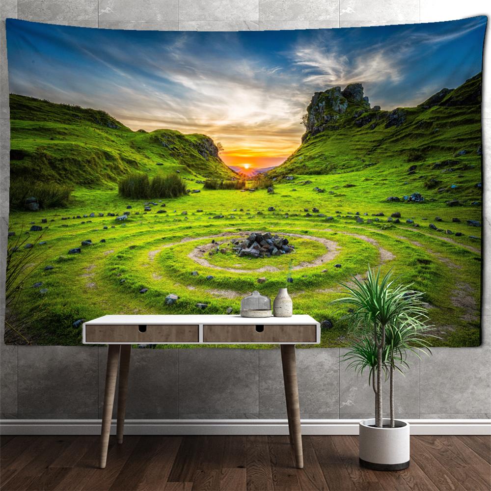 Остров заката Пейзажная живопись Гобелен Настенный богемный художественный Спальня — фото 5