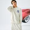 New MLB New York Yankees Basic Collection 24FW Crew Neck American Style Sweatshirt Unisex Cream 3AMTB1344-50CRD