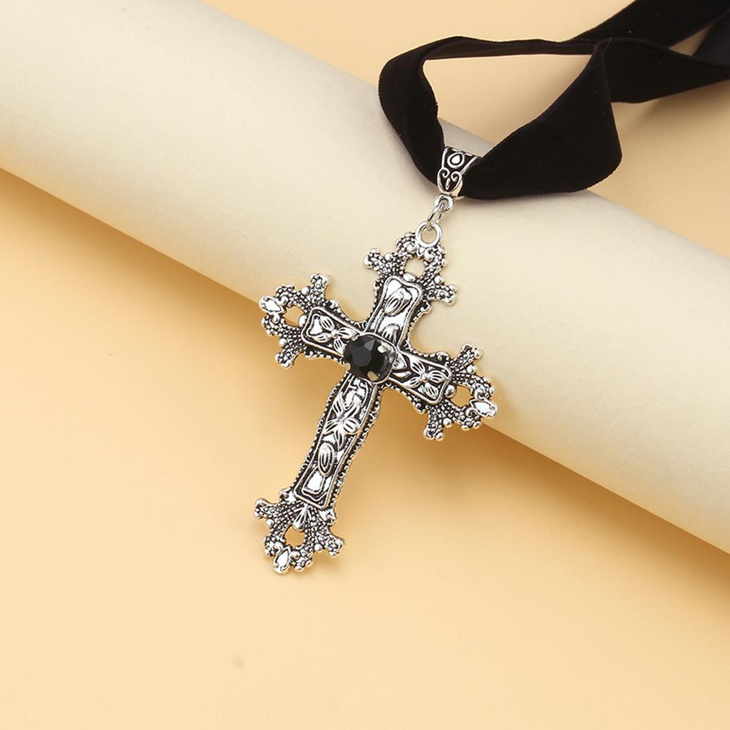 Rhinestone Cross Pendant Necklace Fashion Collar Necklace Jewelry for Women Girl