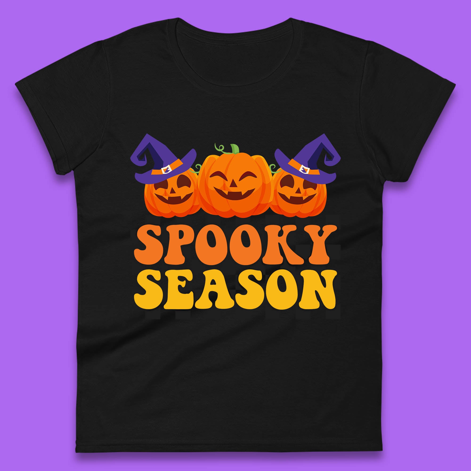 Spooky Season Halloween Jack-O-Lantern Pumpkins Spooky Vibes Womens Tee T Shirt Mens Tops Unisex Top M