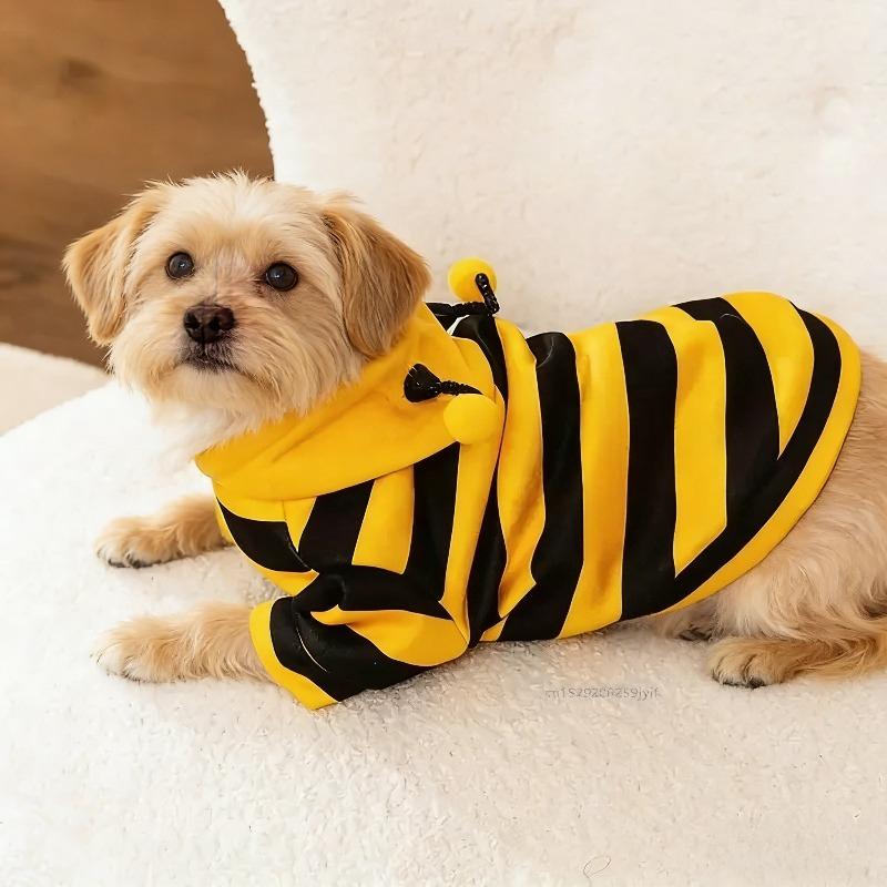 Bee Pet Puppy Coat Apparel Outfit Fleece Clothes Dog Cat Hoodie Sweatshirt Fancy Costume Cosplay Sweater Dog Hoodies