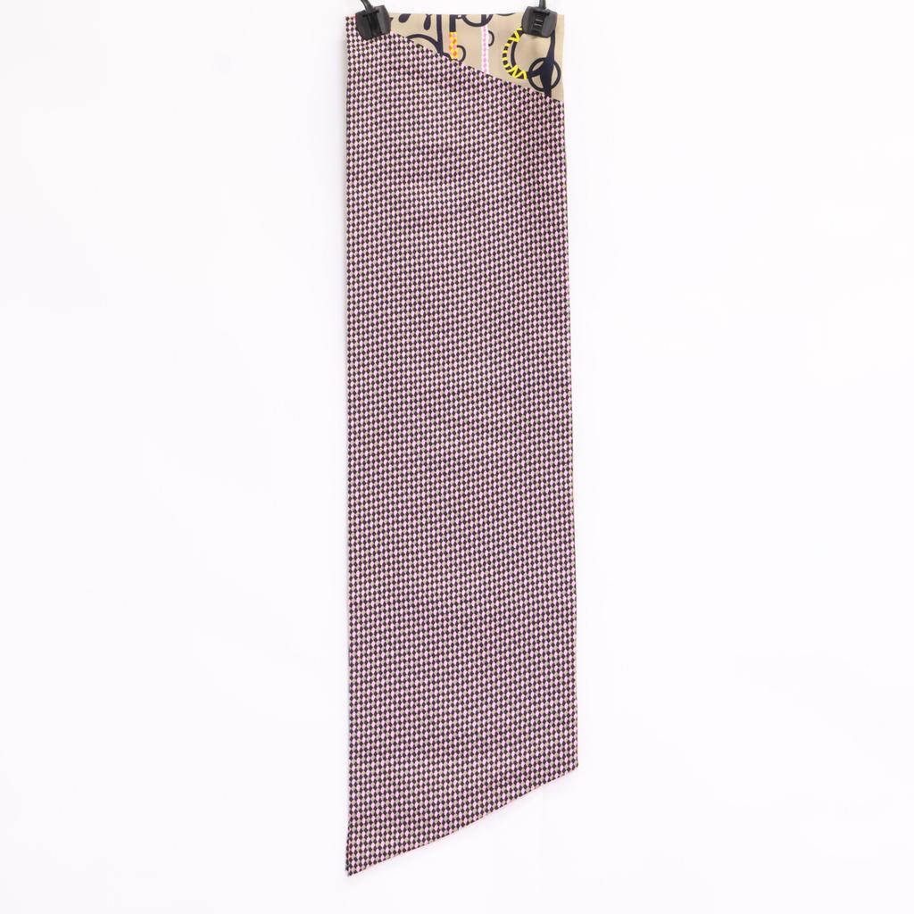 Hermes [Excellent Condition] 093267S 04 Mors Et Tresses Silk Maxi Twilly Cut Scarf Beige/Black/Rose VifUsed