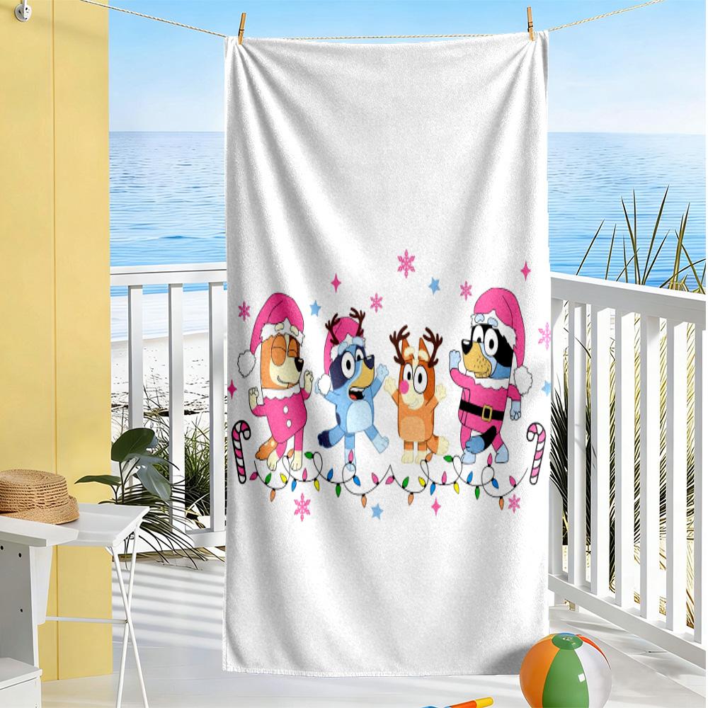Bluey Friends Adventure Beach Towel High Absorbency & Quick-Dry Comfortable Lightweight
