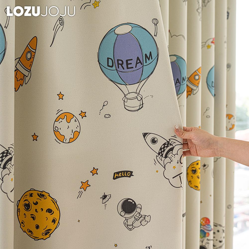 1PC LOZUJOJU Cartoon Space Children's Curtains 70-80% Blackout Curtains for Bedroom Living Room Home Decor