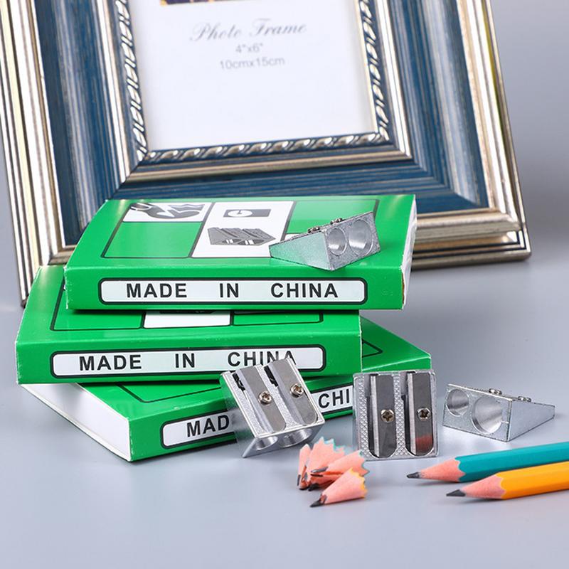 4/8/12pcs Manual Pencil Sharpener Metal DualHole Cosmetic Pencil Sharpener Anti-Break Lead Sharpener Homeschool Sharpeners