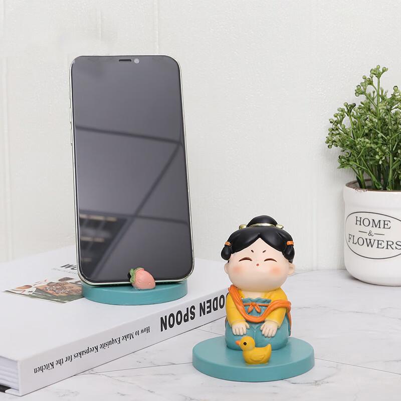 Cute Tang Dynasty Lady Phone Holder Ornament