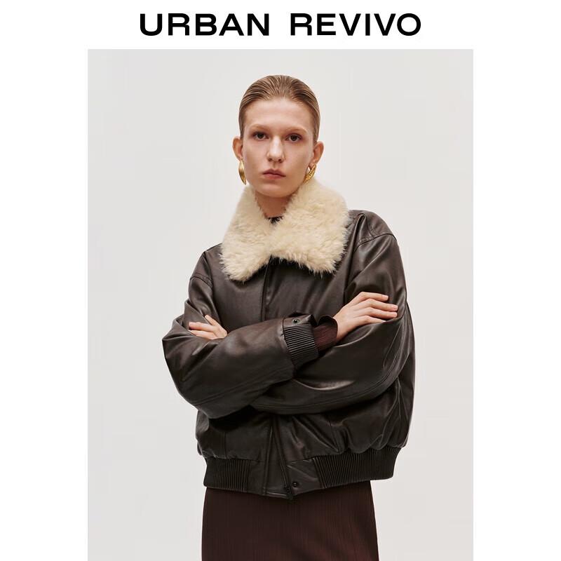 

Женский пуховик UR с янтарным струящимся воротником из светлого меха M