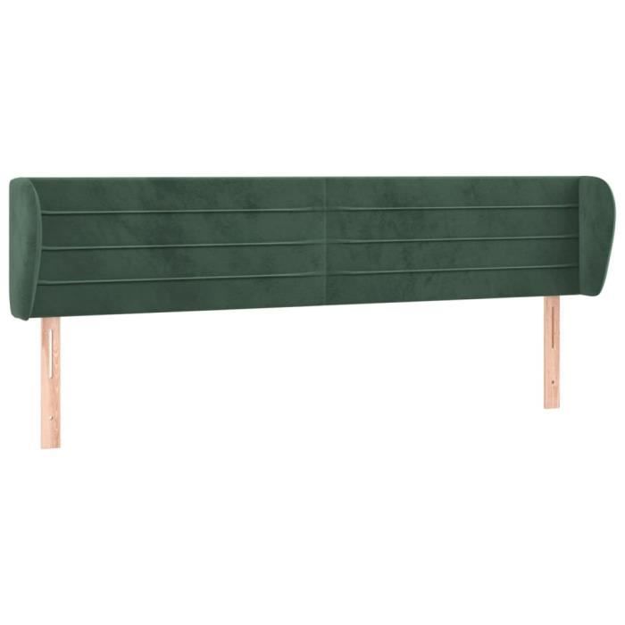 3117347 vidaXL Headboard with Ears Dark Green 183x23x78-88 Cm Velvet