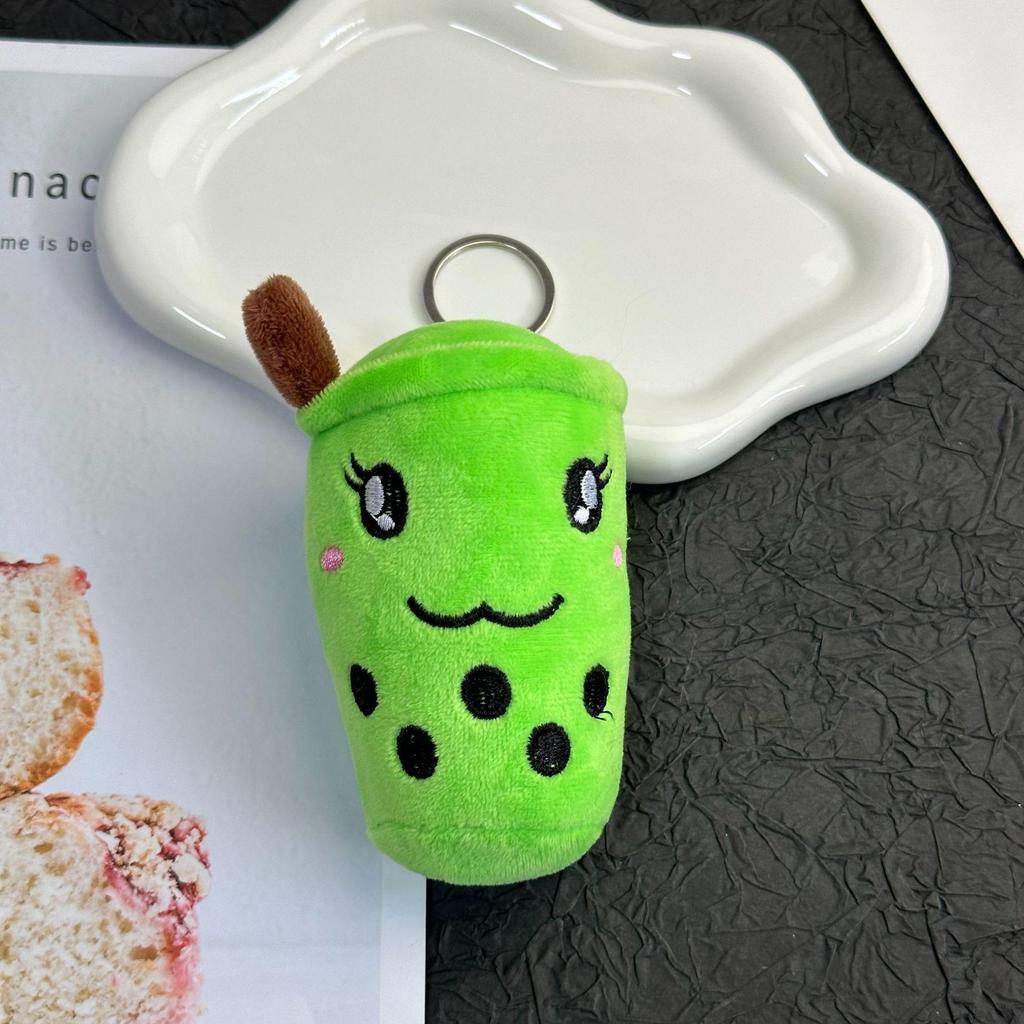 Cross-border Cute Bubble Tea Cup Pendant Keychain - Plush Toy Doll Gift