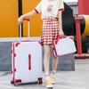 Partools Mini Suitcase, Red and White, Carry-on Bag, Storage Case, Stylish, Lightweight, Carry-on Compatible (Red x White)