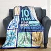 10Th Birthday Celebration Cozy Blanket for Sofa Couch Office Bed Picnics Four Seasons Multipurpose Modern Ideal Gift For Thanksgiving Y1