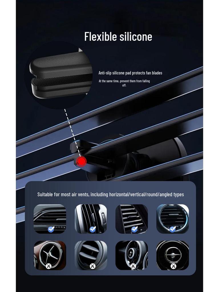 2026 Universal Magnetic Car Phone Holder with Wireless Fast Charging for Apple and Android Devices