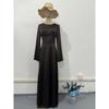 2026 Womens Slim Fit Long Sleeve Solid Color Wrap Waist Midi Maxi Dress Casual Elegant Office Wear